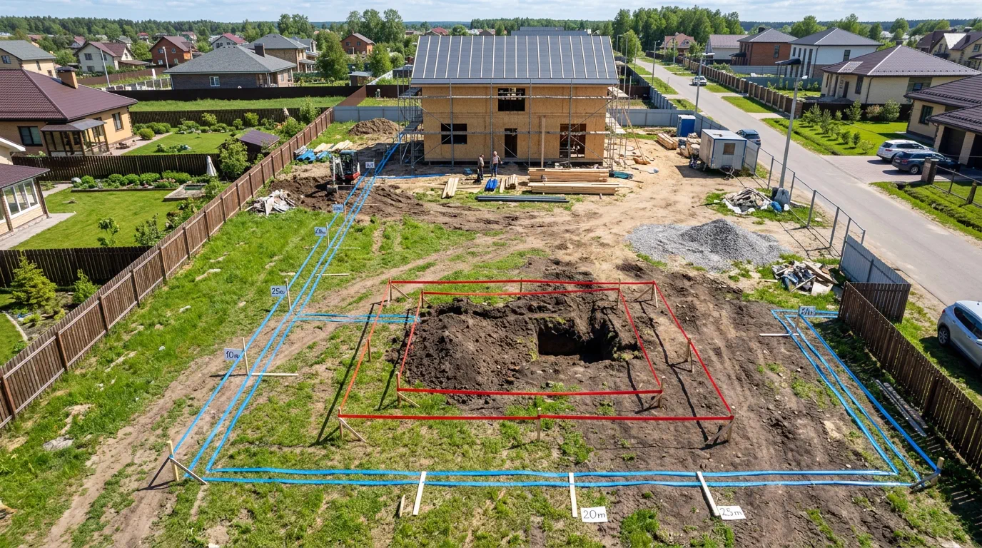 Участок с размеченными зонами